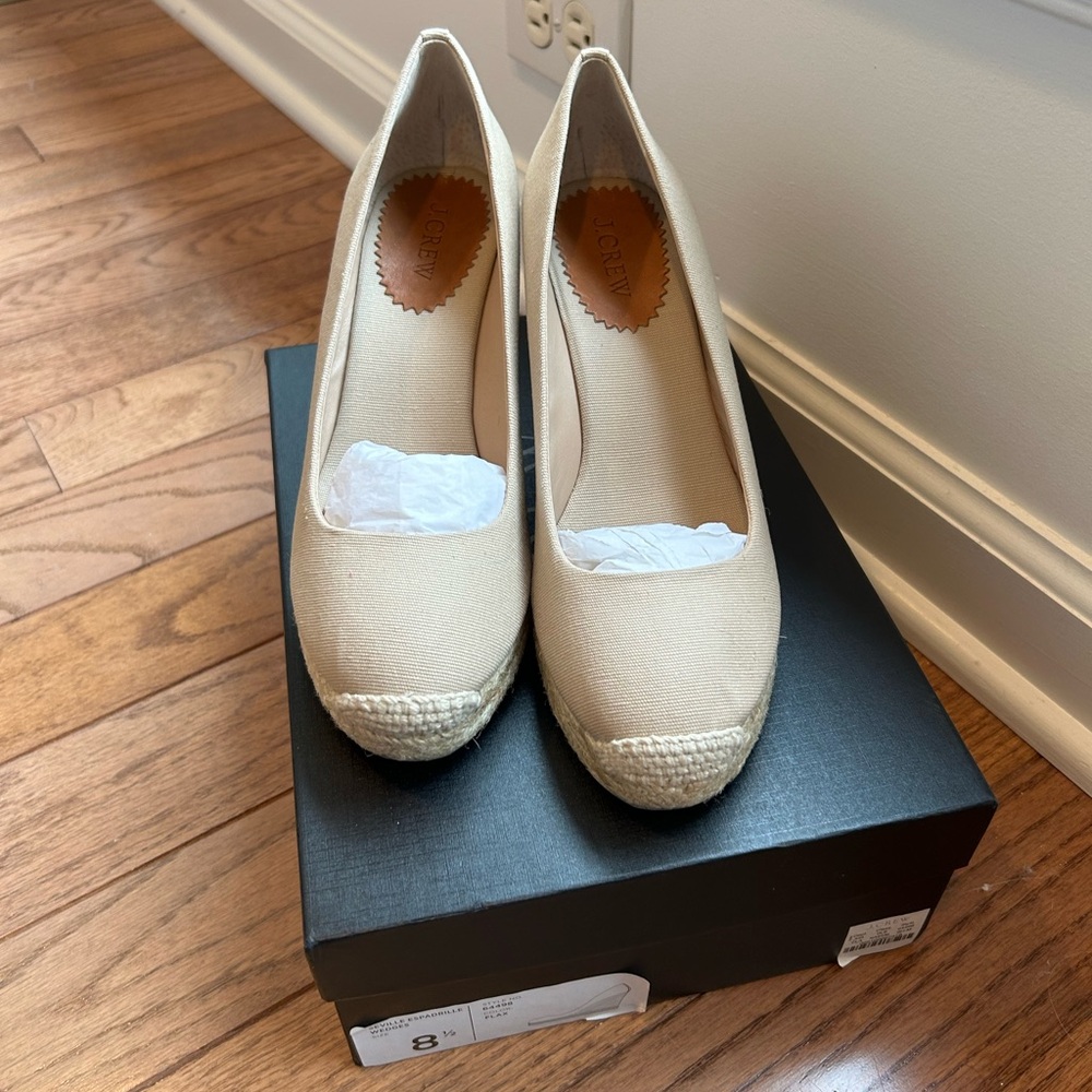 J Crew Seville Espadrille Wedges 8.5 new